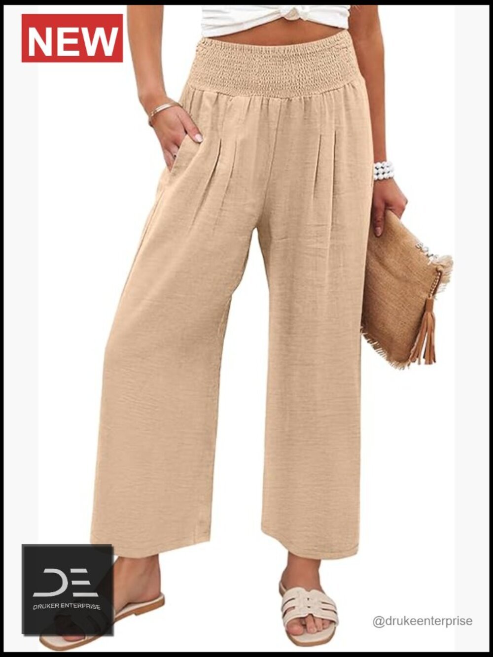 High Waisted Wide Leg Palazzo Pants with Pockets
